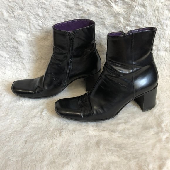 Freelance classic genuine leather soles square toe bootie size 36.5 US 6 - Picture 2 of 14